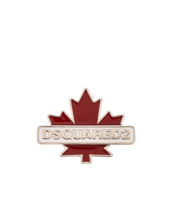 Dsquared2 Enamel-logo Brooche In Yellow