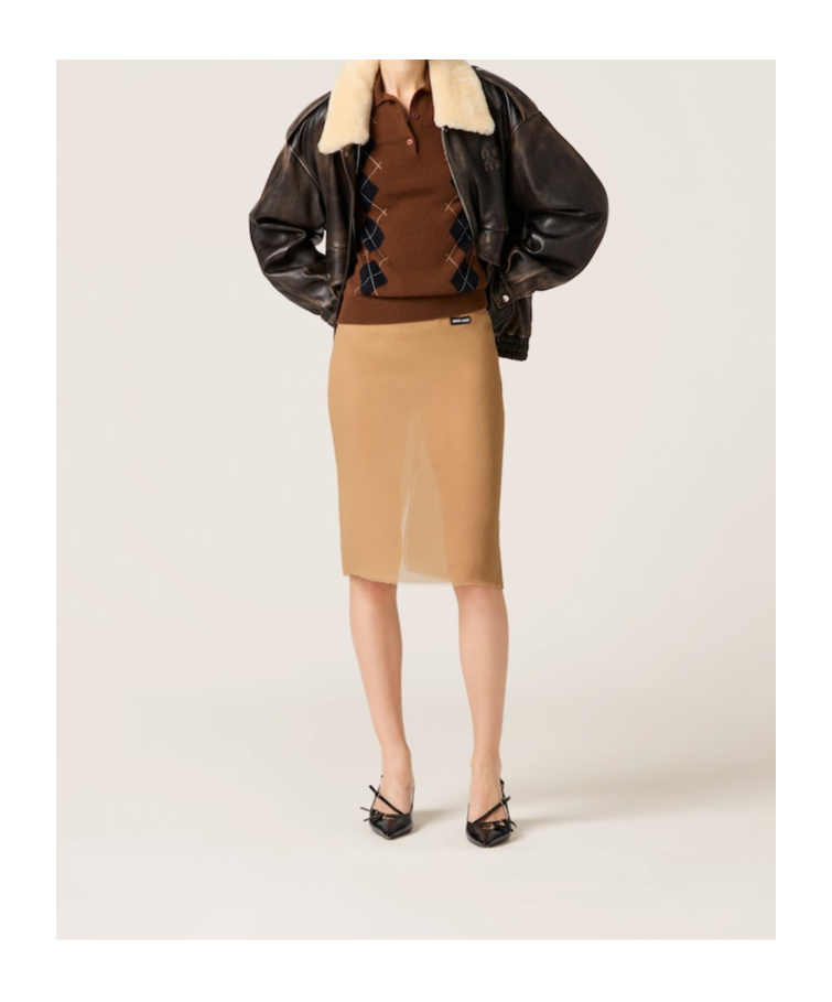 Miu Miu Logo-lettering Leather Jacket In Black