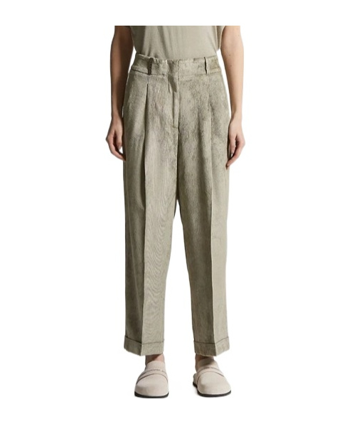Peserico Pleated Corduroy Trousers In Gray