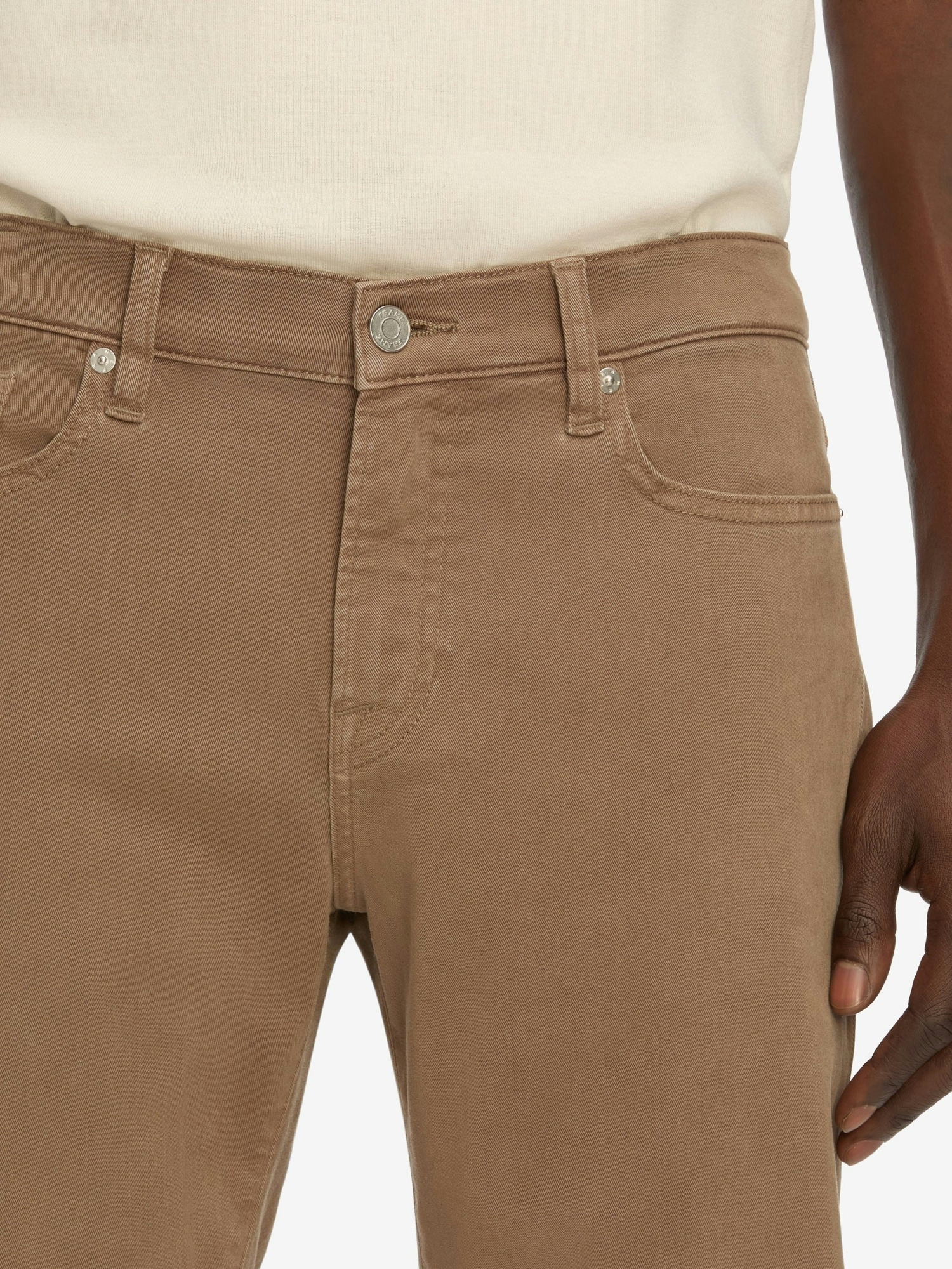 Frame Jeans With Belt Loops In Brown