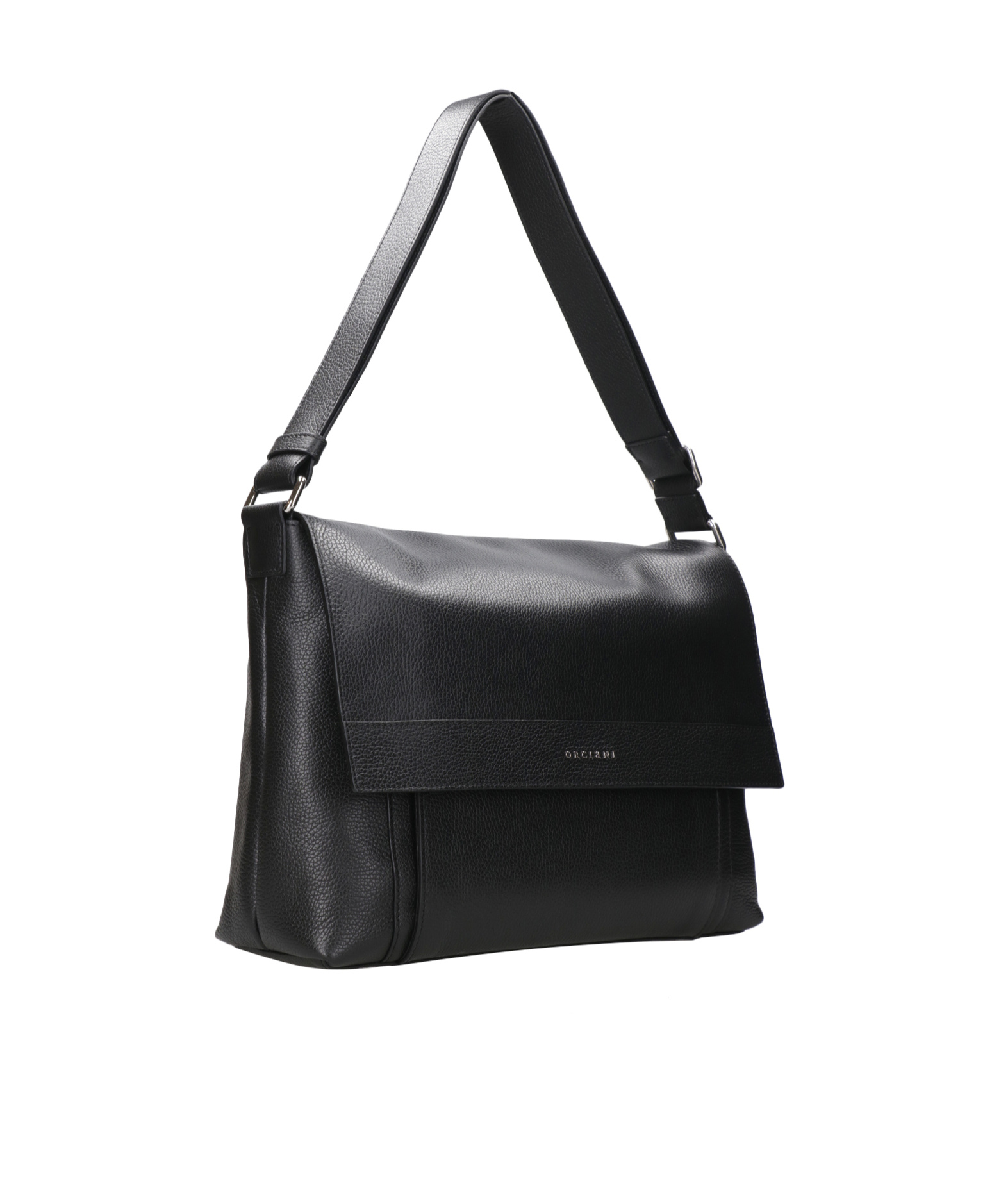 Orciani Flip Shoulder Bag In Black