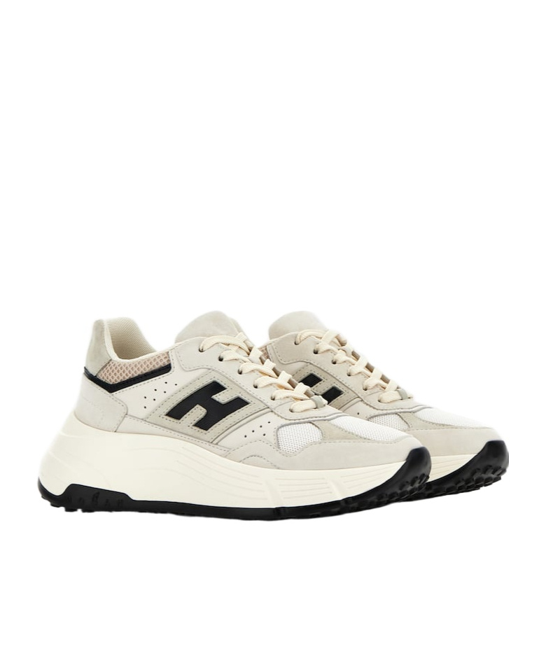 Hogan H669 Lace-up Leather Shoes In White