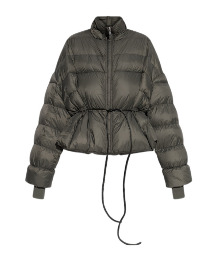 Rick Owens Long-sleeved Down Jacket In Green