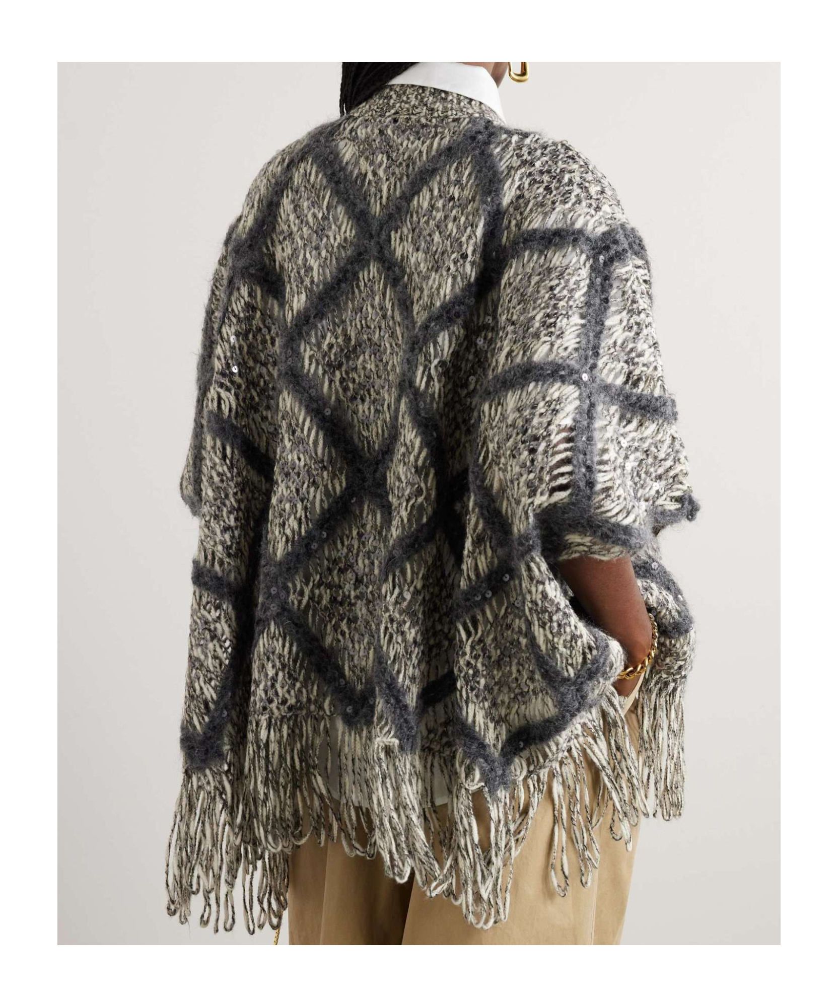 BRUNELLO CUCINELLI DIAMOND PATTERN TURTLENECK SWEATER