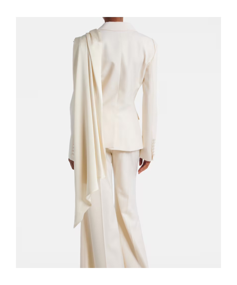 Nina Ricci Scarf-detail Virgin Wool Gabardine Blazer In White