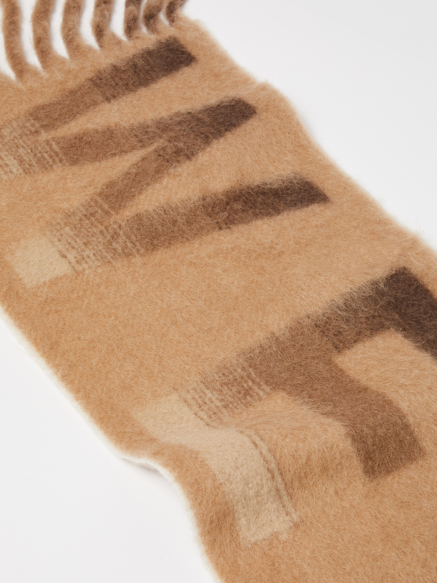 Weekend Max Mara Jacquard Alpaca Blended Scarf In Nude