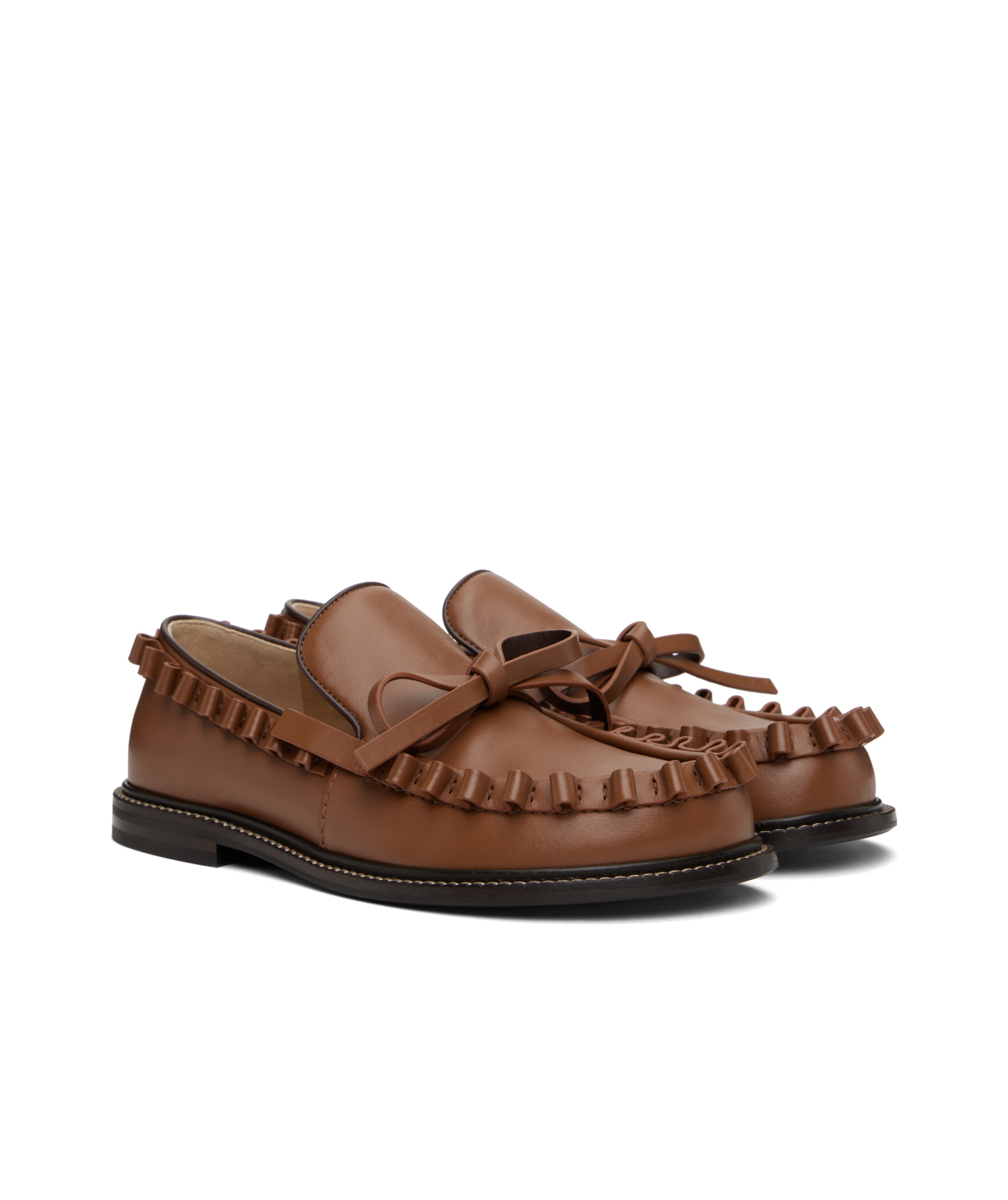 Jw Anderson Round Toe Loafers In Yellow-brown