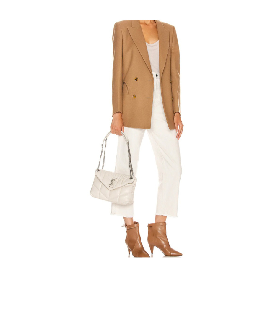 Saint Laurent Loulou Shoulder Bag In White