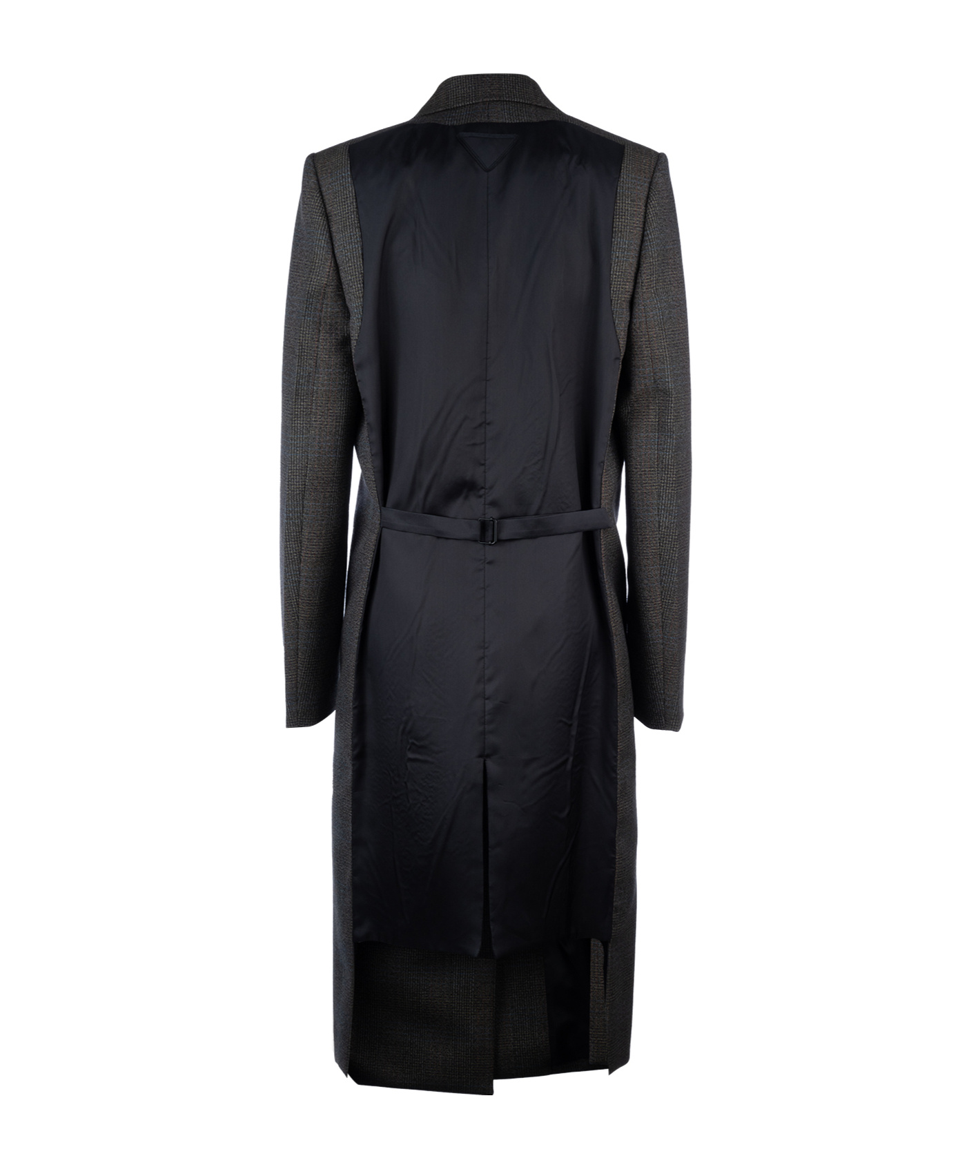 Prada Lapel Long-sleeved Coat In Black