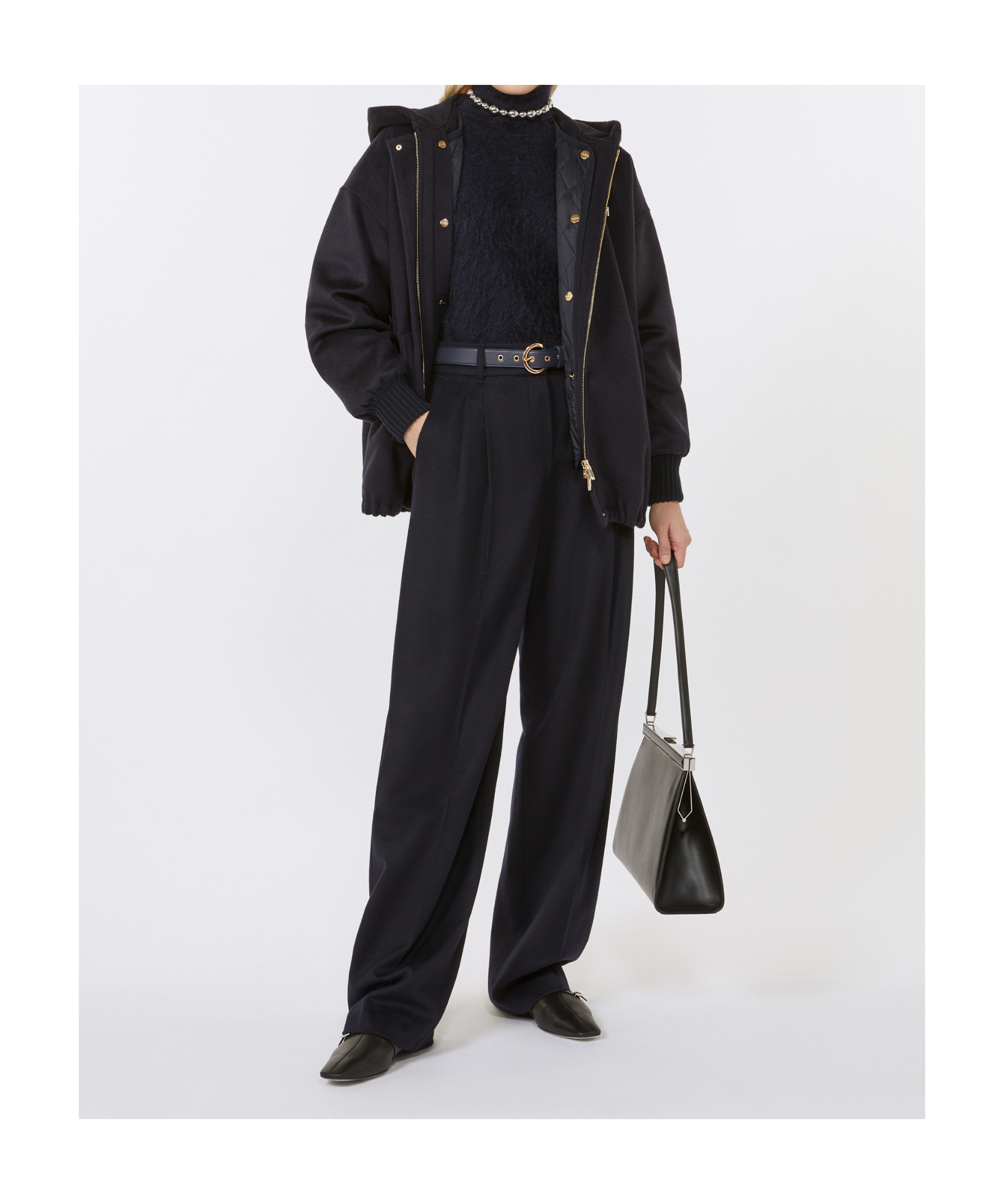 Max Mara Long-sleeved Casual Jacket In Blue