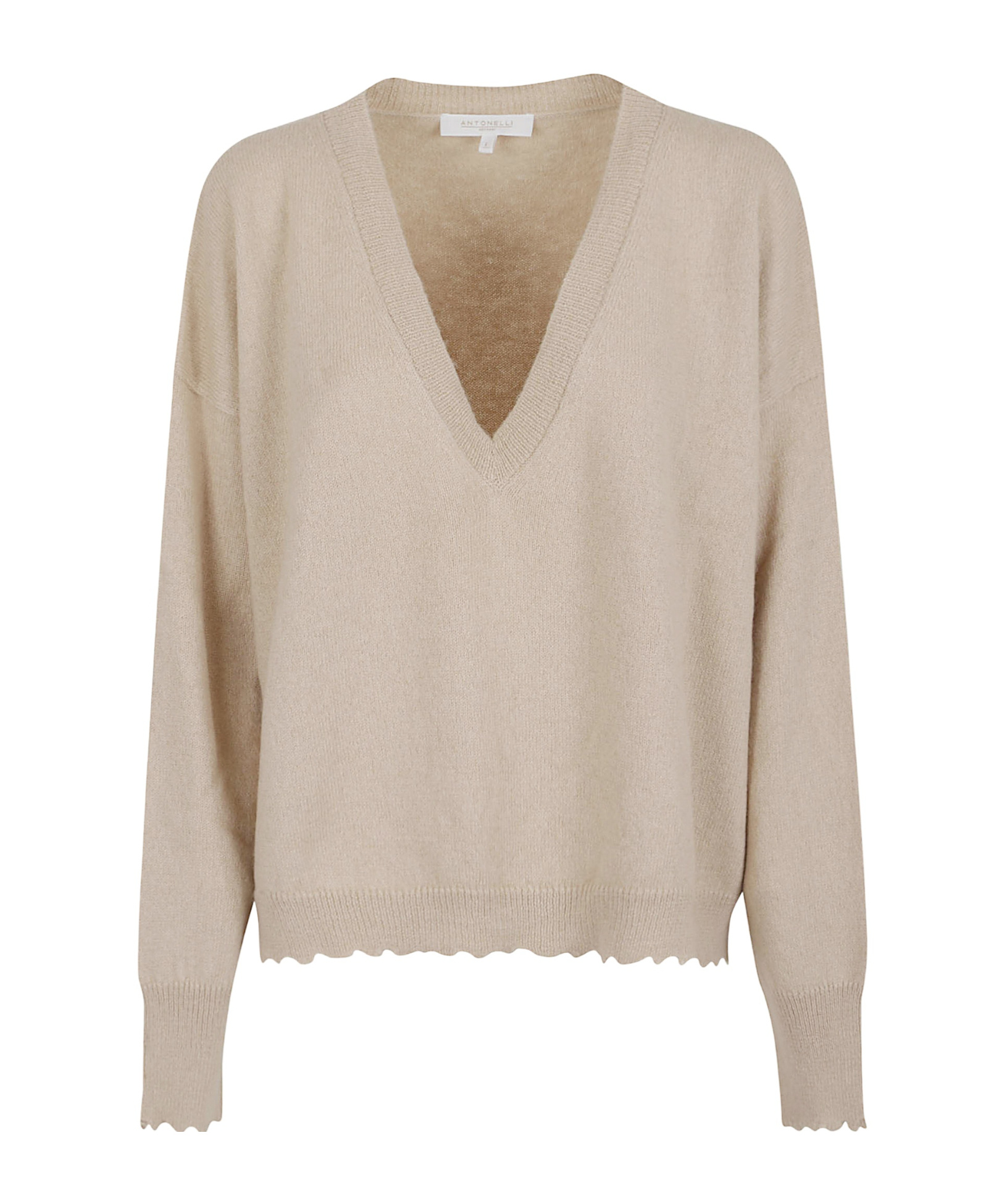 Antonelli V-neck Long-sleeved Sweater In Brown