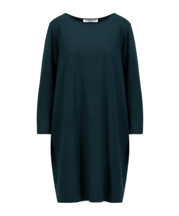 Harris Wharf London Long-sleeved Wool Day Dress In Green
