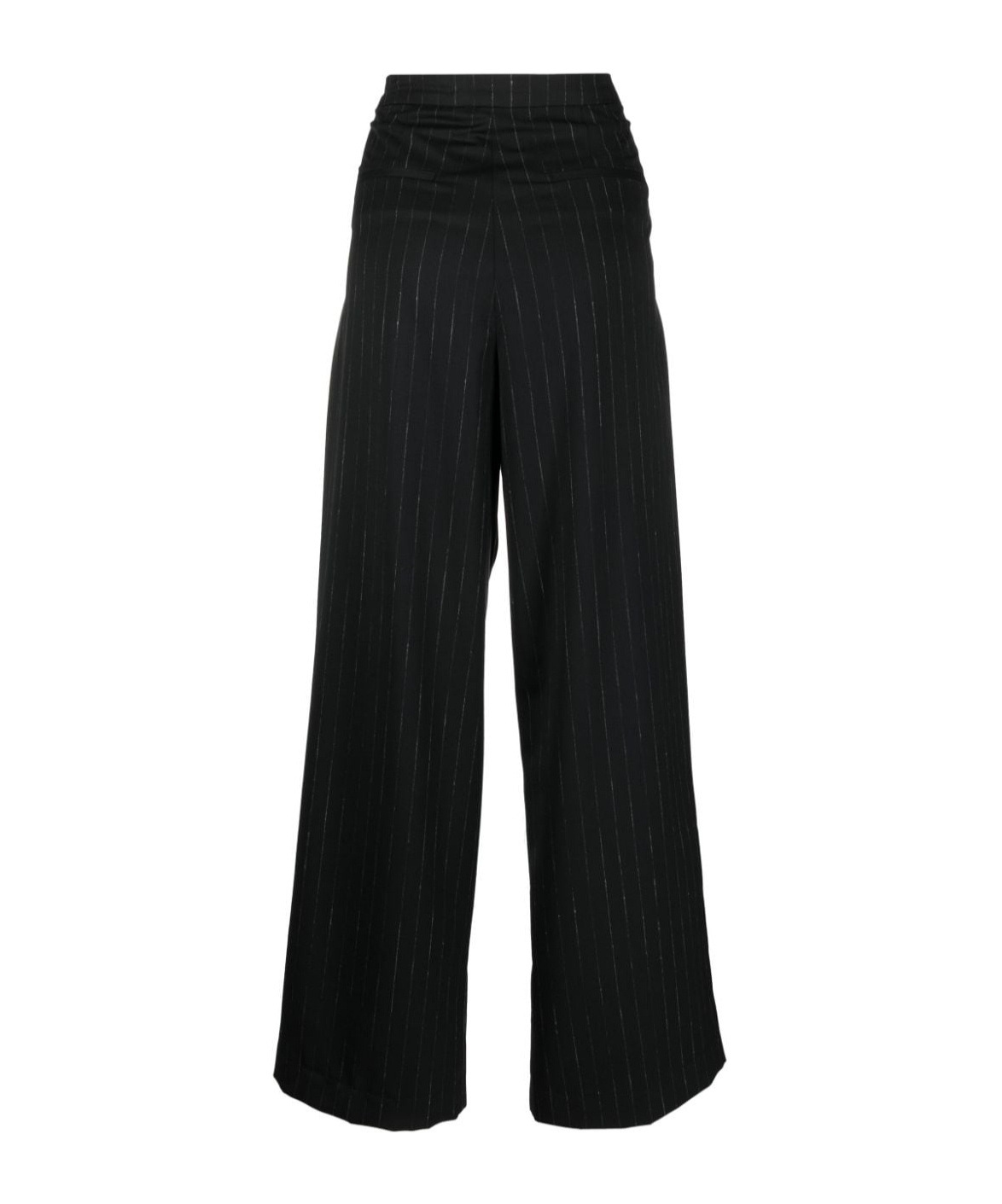 Rohe Róhe Striped Pleated Trousers In Black