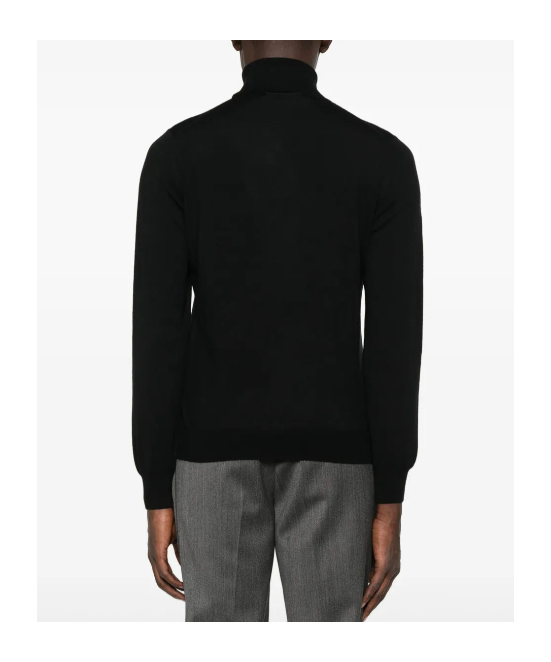 Tagliatore Turtleneck Sweater With Ribbed Collar And Cuffs In Black