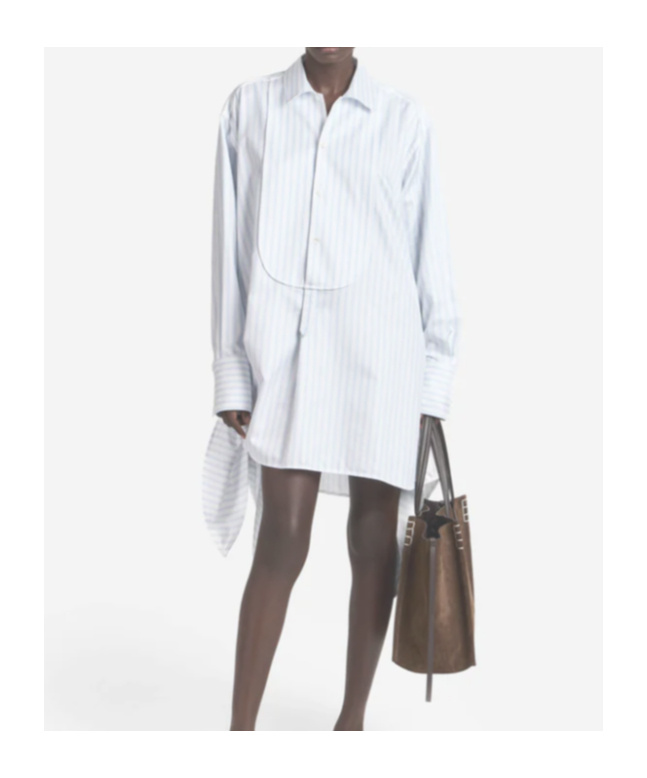 Jw Anderson Womens Knotted Detail Shirt Dress In White Blue In White