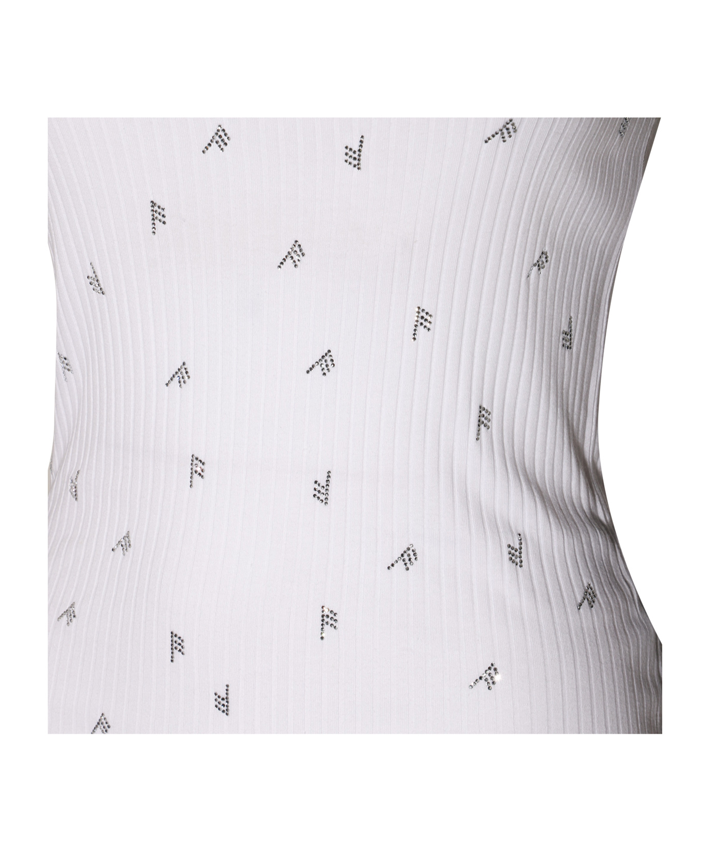 Attico Rhinestone-logo Lettering Tank Top In White