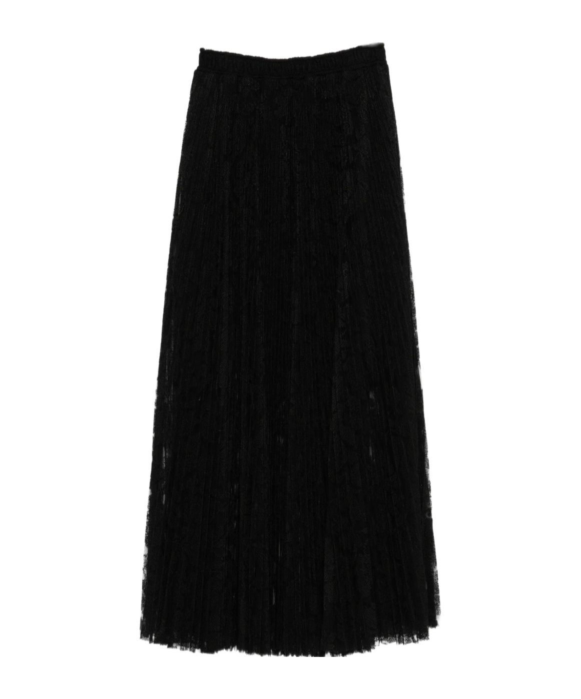 Ermanno Scervino Pleated Midi Skirt In Black