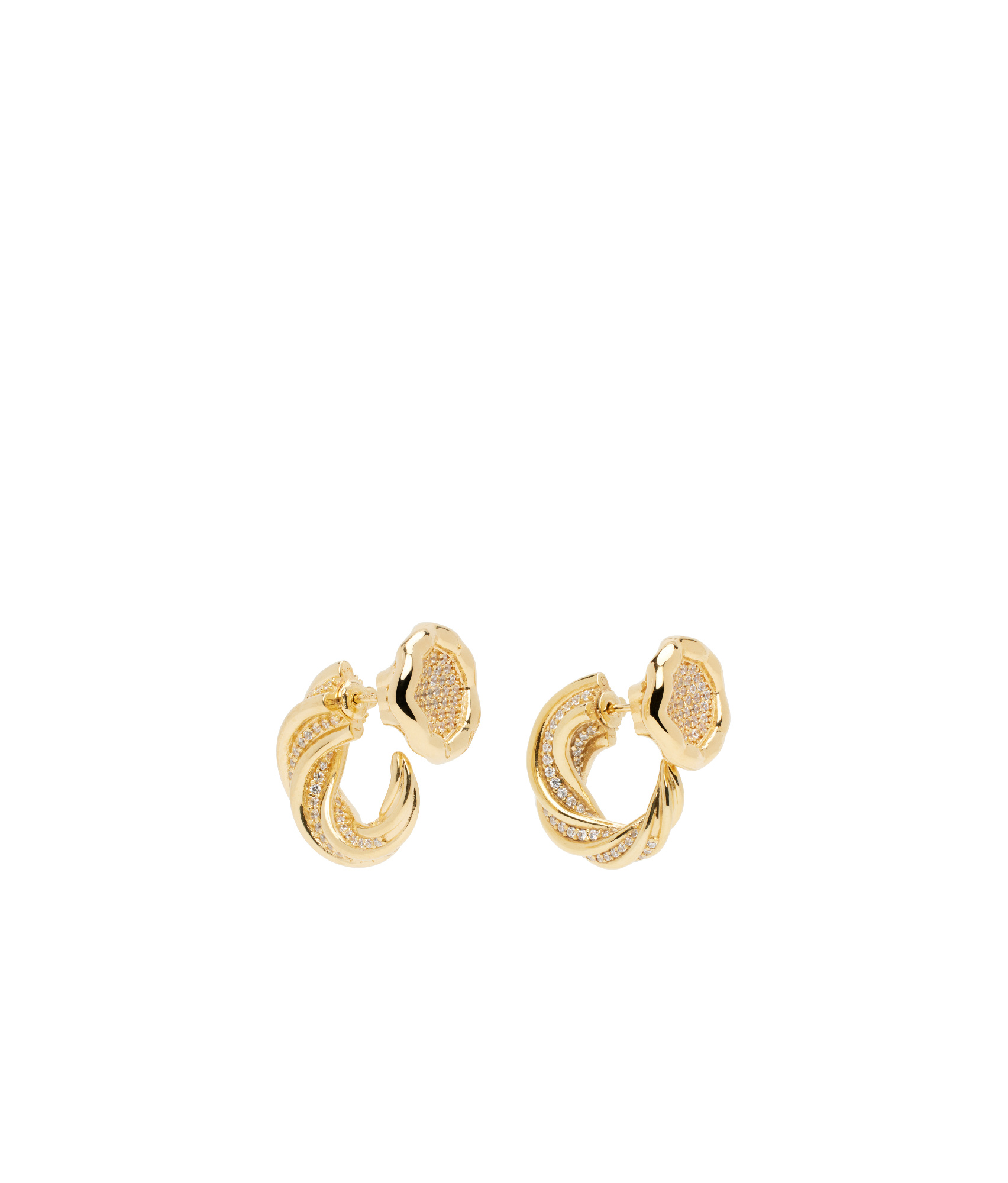 Bottega Veneta Twisted Detail Earrings In Yellow