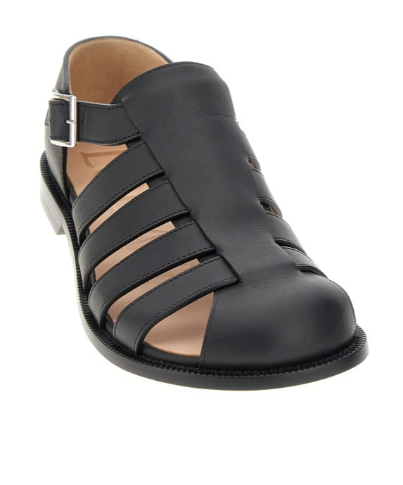 Loewe Campo Leather Sandals In Black