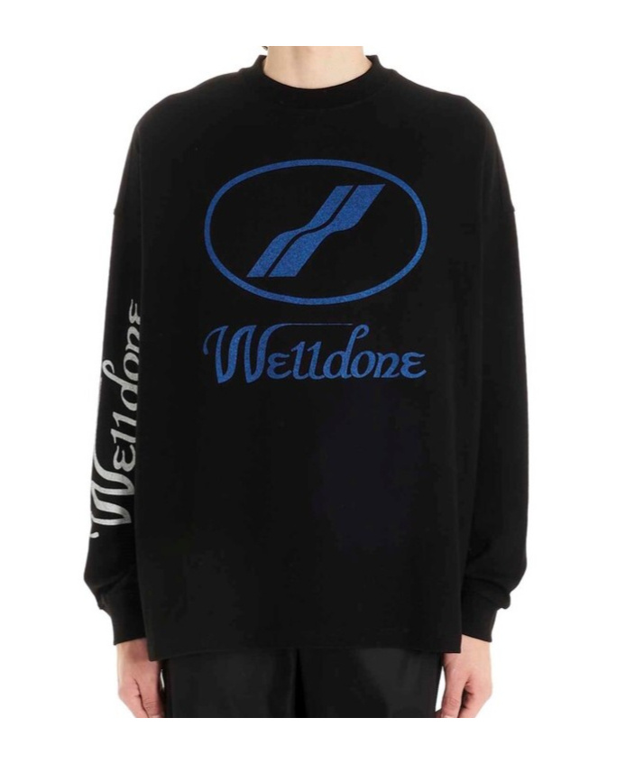 We11 Done Oversized Logo Sweatshirt In Black