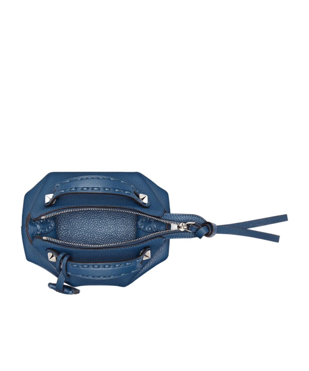 Shop Fendi Blue Selleria Mini-bag With 156 Hand-sewn Topstitches