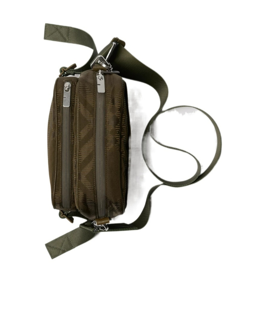 Burberry Checked Jacquard Crossbody Bag In Black