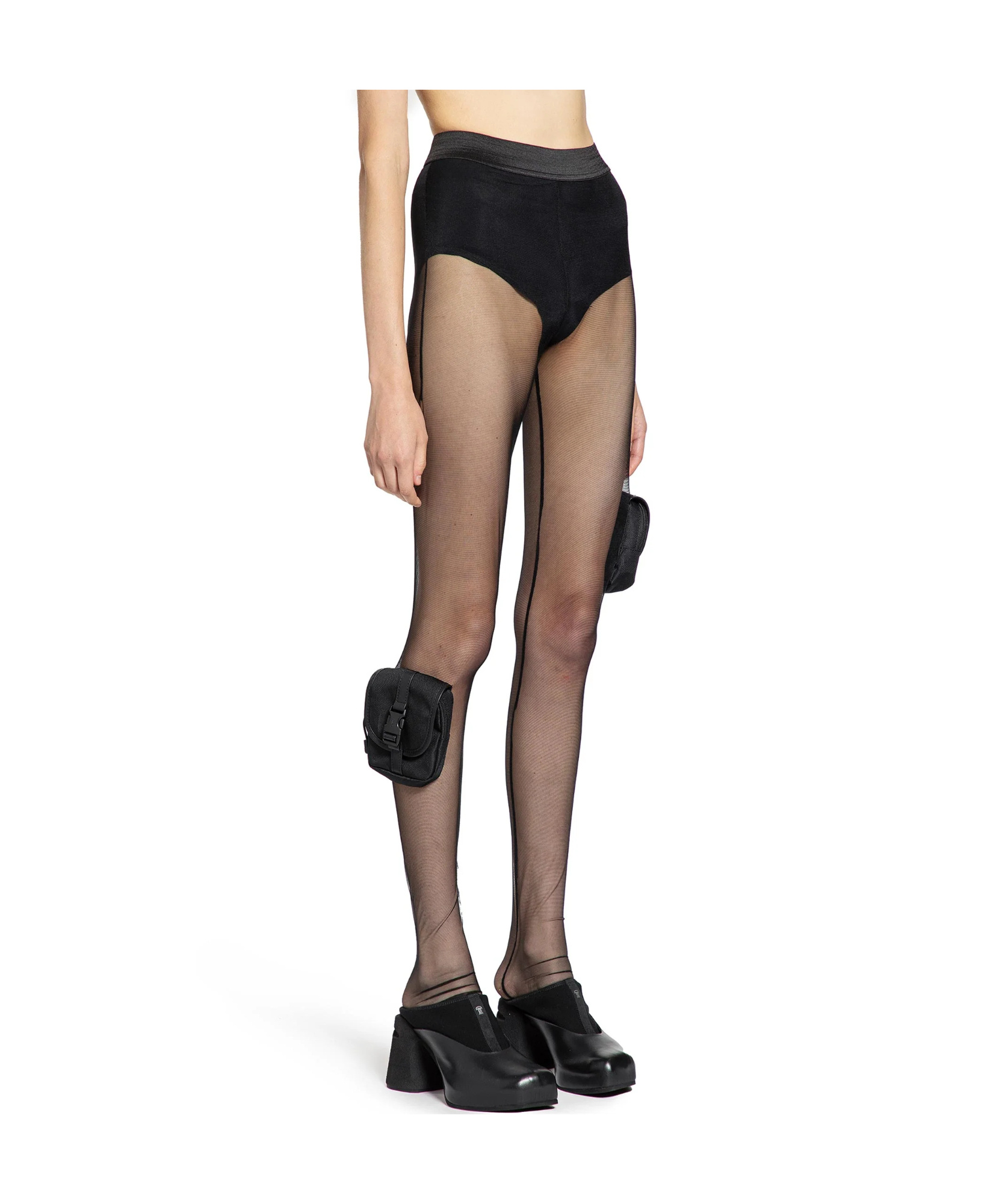 Coperni Elastic Sheer Leggings In Black