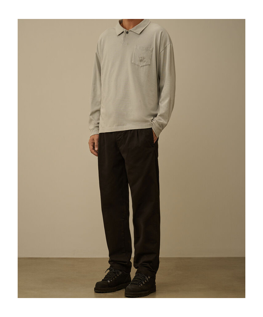 C.p. Company Cotton Gabardine Loose Chino Pants In Brown