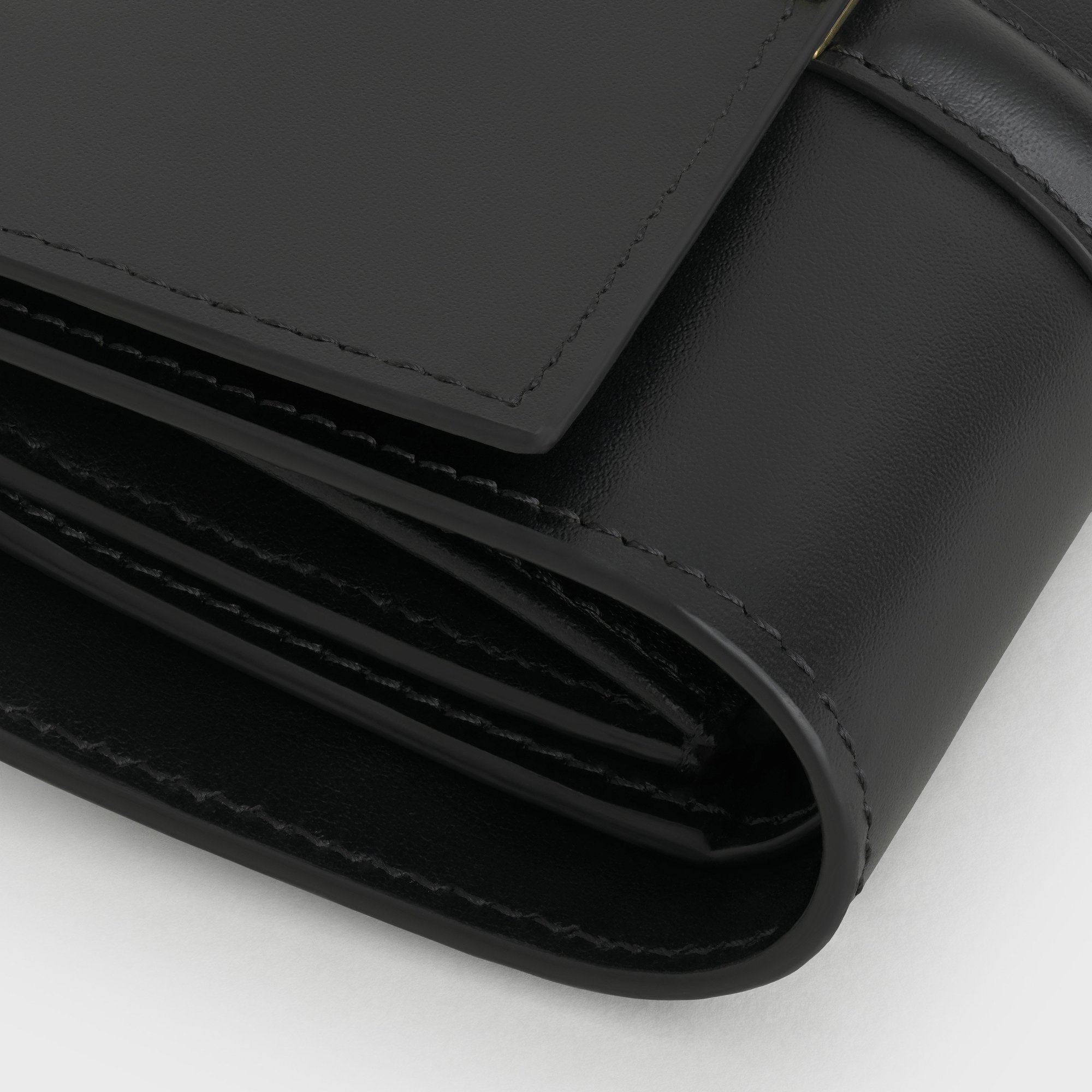 Celine Shiny Calfskin Wallet In Black