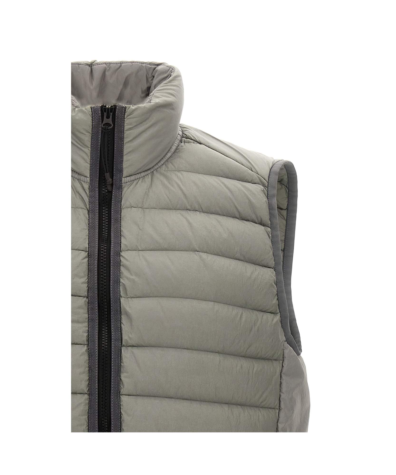 Stone Island Compass-badge Puffer Gilet In Gray