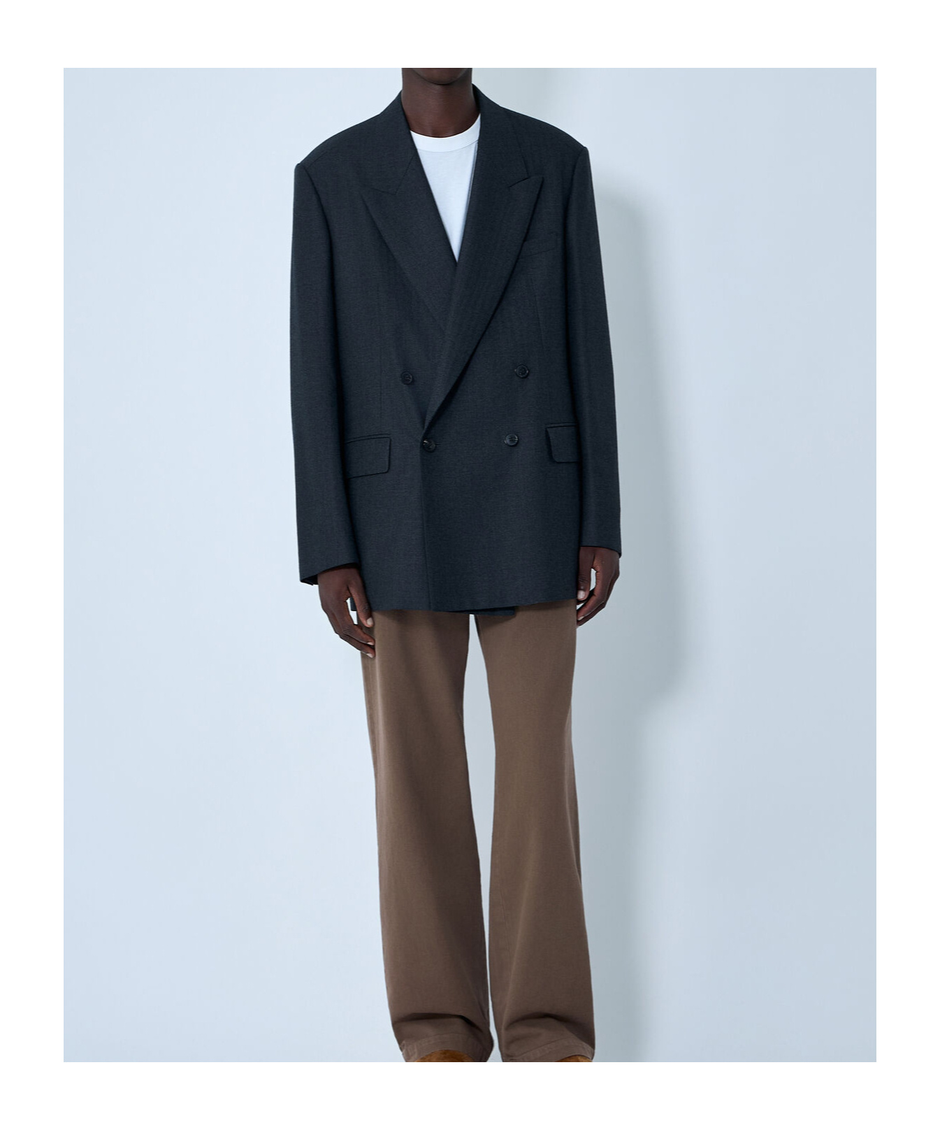 Dries Van Noten Men Double-breasted Blazer In Gray