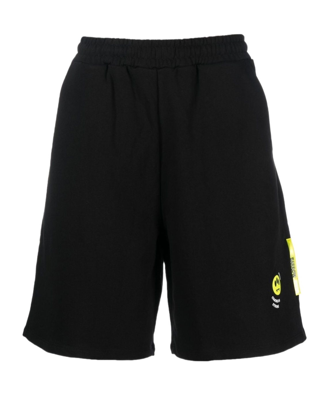 Barrow Signature Waistband Wide-leg Shorts In Black