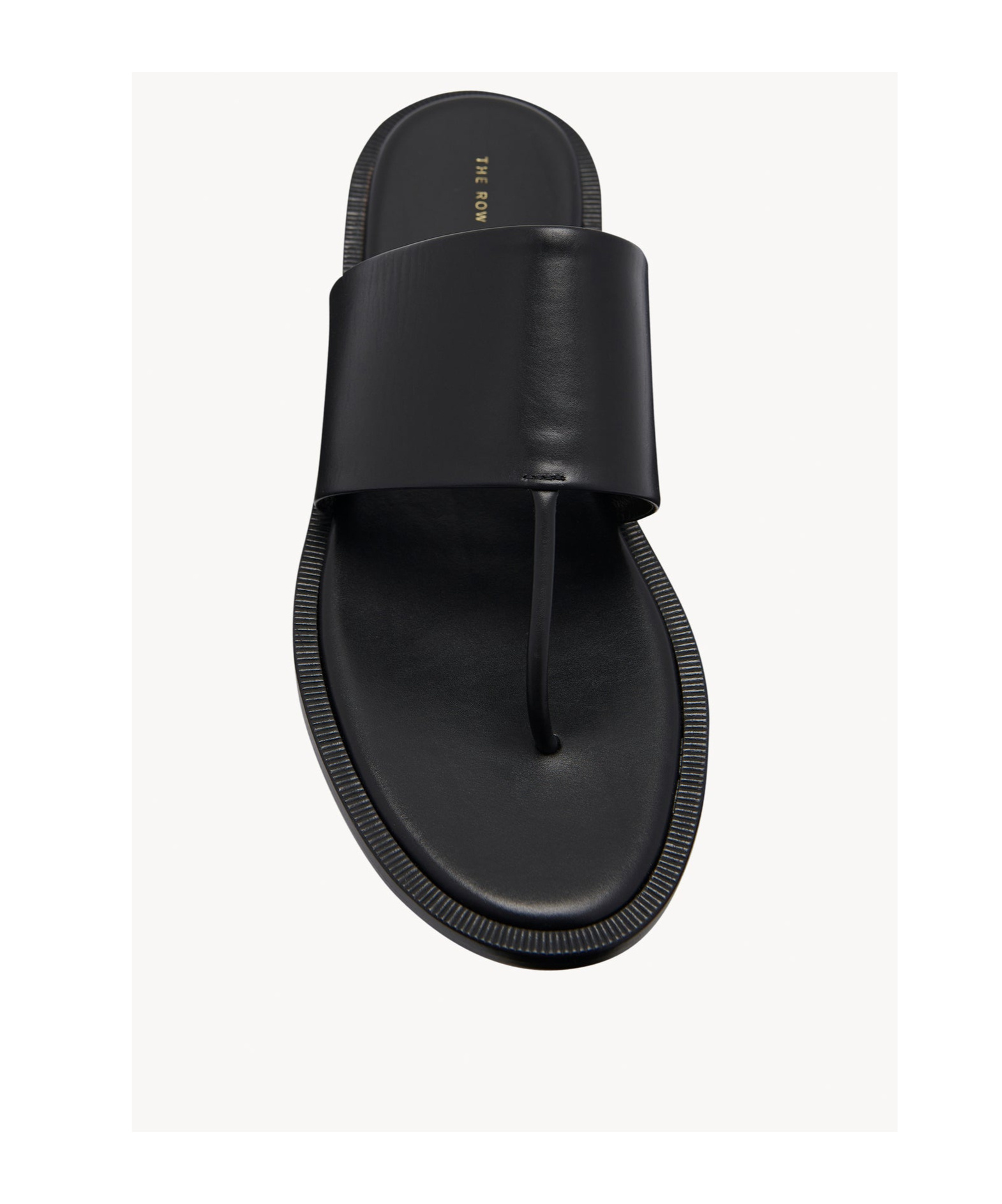 The Row Signum Leather Flat Sandals In Black