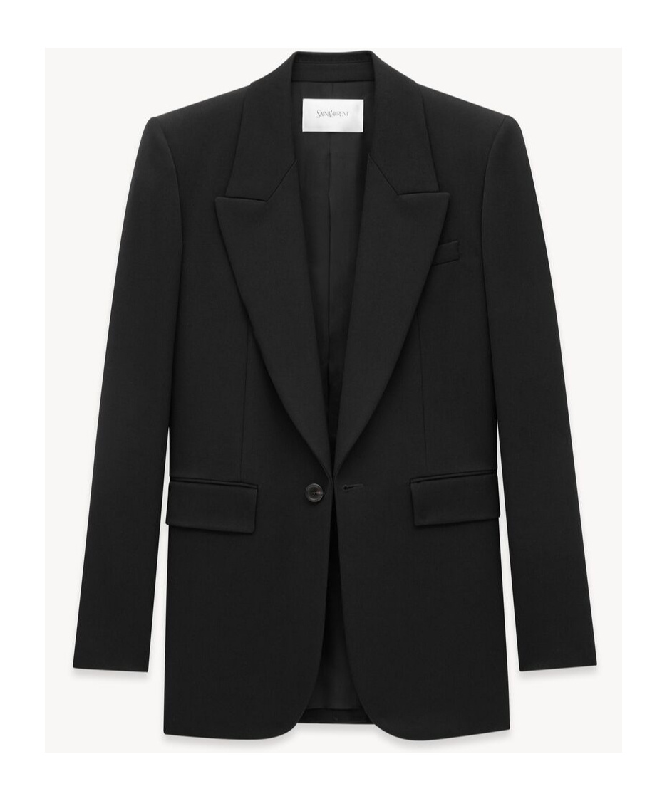 Saint Laurent Grain De Poudre Blazer In Black