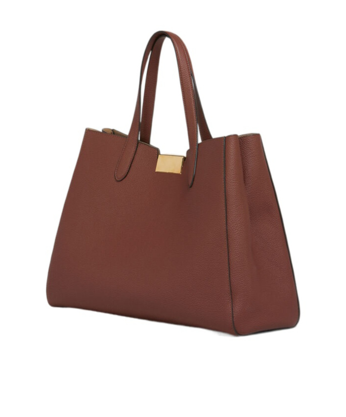 Shop Marni Brick Red Leather Trunkaroo Tote Medium Handbag In Wild Cherry