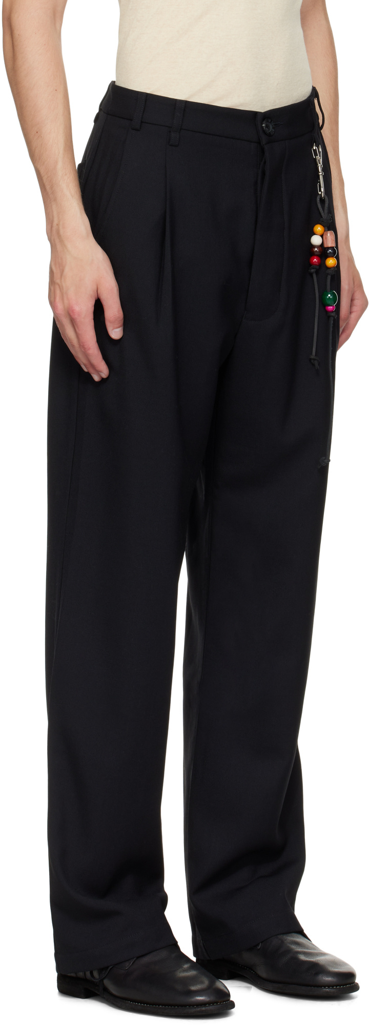 Song For The Mute Belt Loop Casual Pants In Black