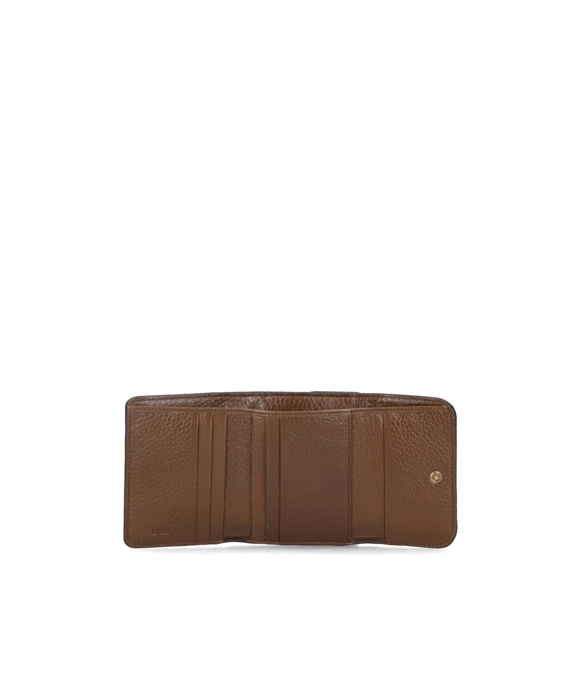 Chloé Tri-fold Logo Wallet In Brown