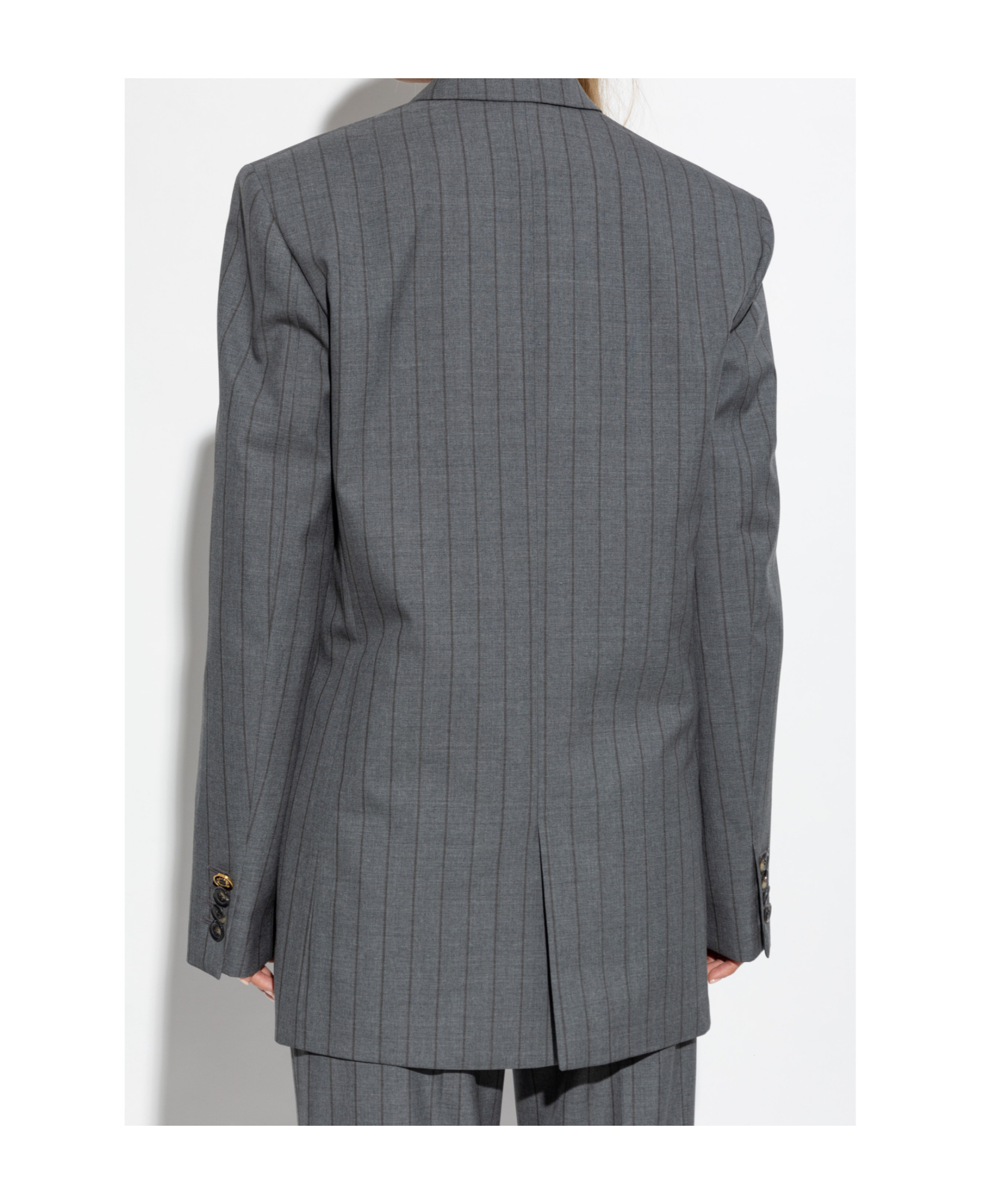 Moschino Pinstriped Wool Single-breasted Blazer In Black