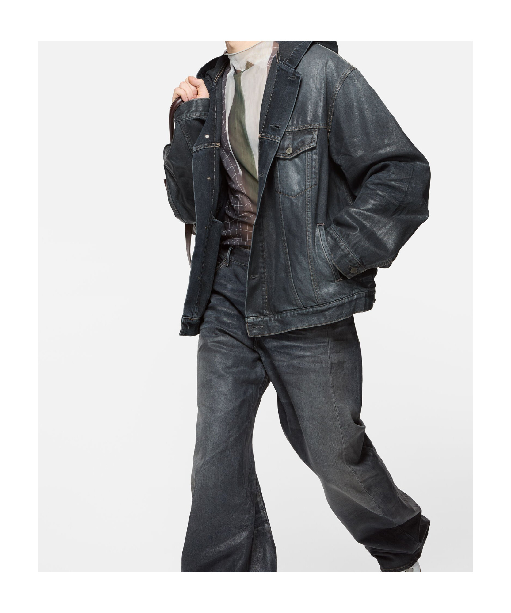 Acne Studios Giacca Di Jeans Con Cappuccio In Black