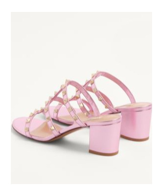 Valentino Rockstud Caged 60 Leather Sandal In Pink