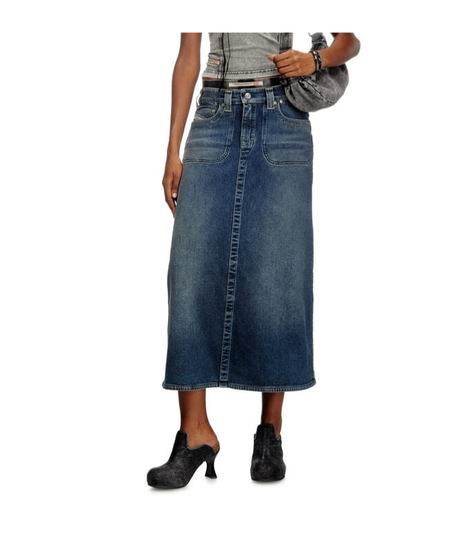 Diesel De-pago-s Long Skirt In Blue
