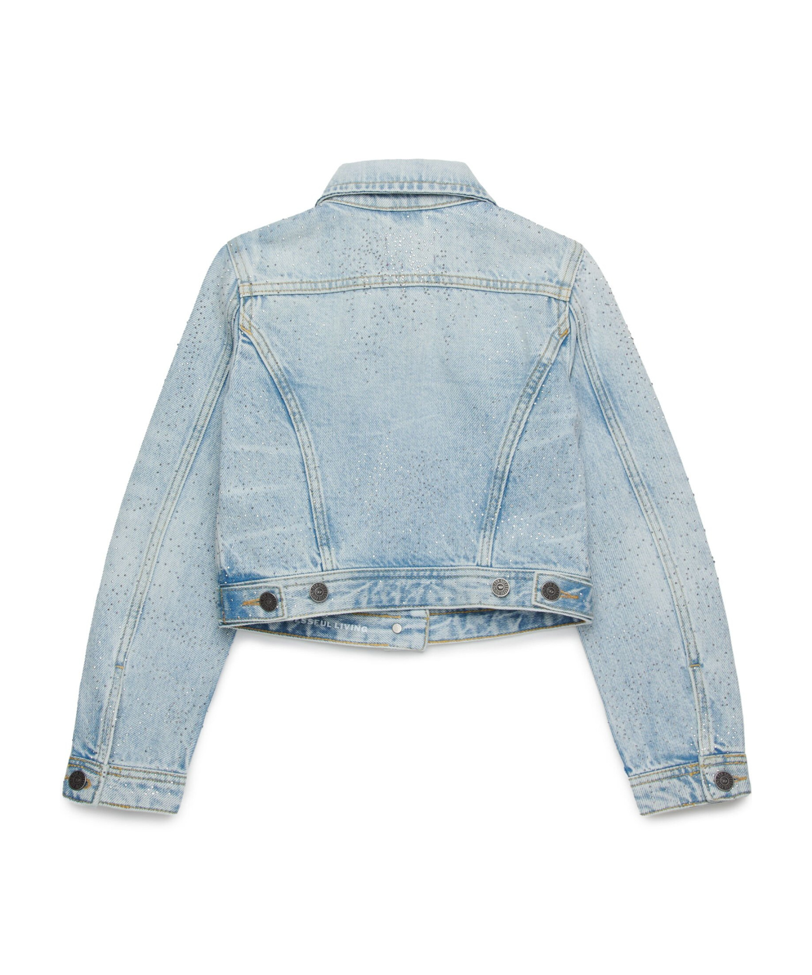 Diesel Rhinestone-embellished Denim Jacket In Green