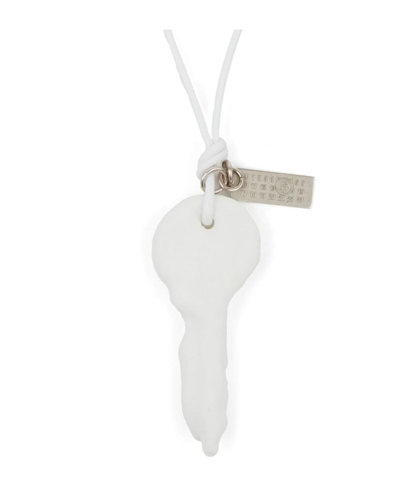 Shop Mm6 Maison Margiela Key Pendant Necklace In White