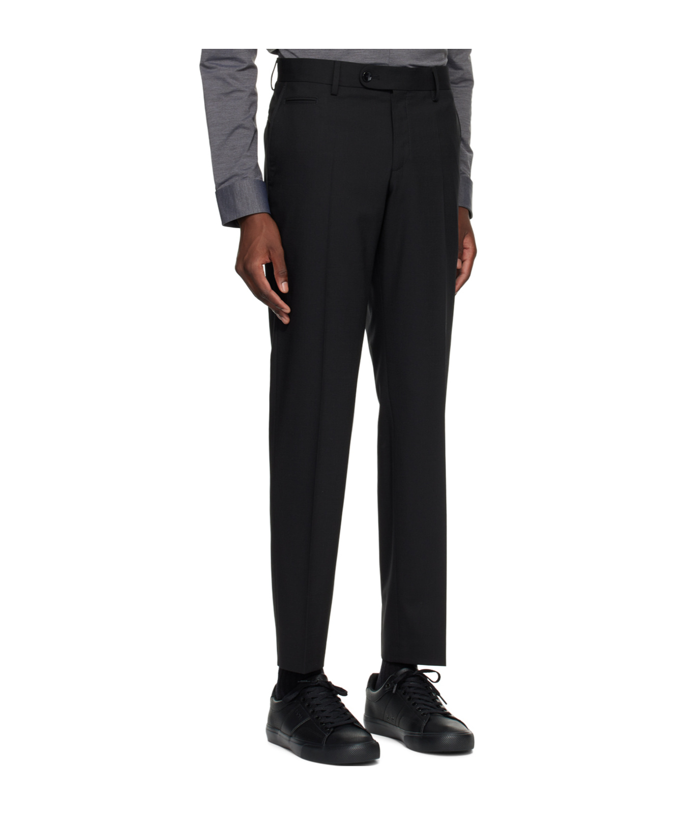 Hugo Boss Belt-loop Casual Pants In Black