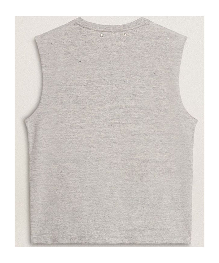 Golden Goose Round Collar Sleeveless Vest In White