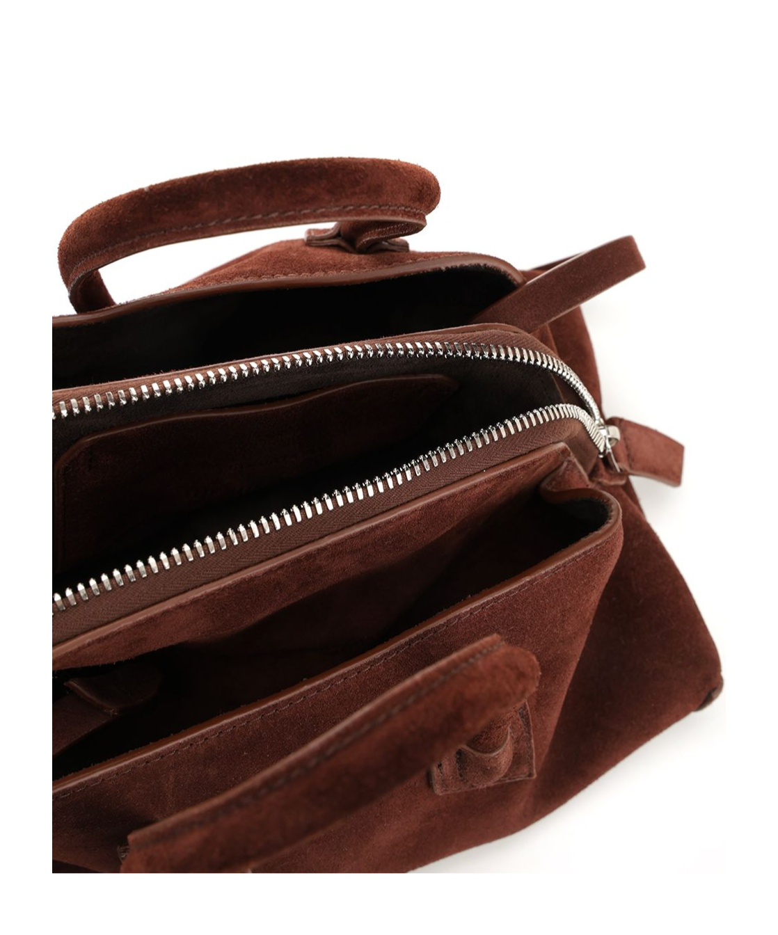 Attico La Passeggiata Mini Suede Handbags Brown In Brown