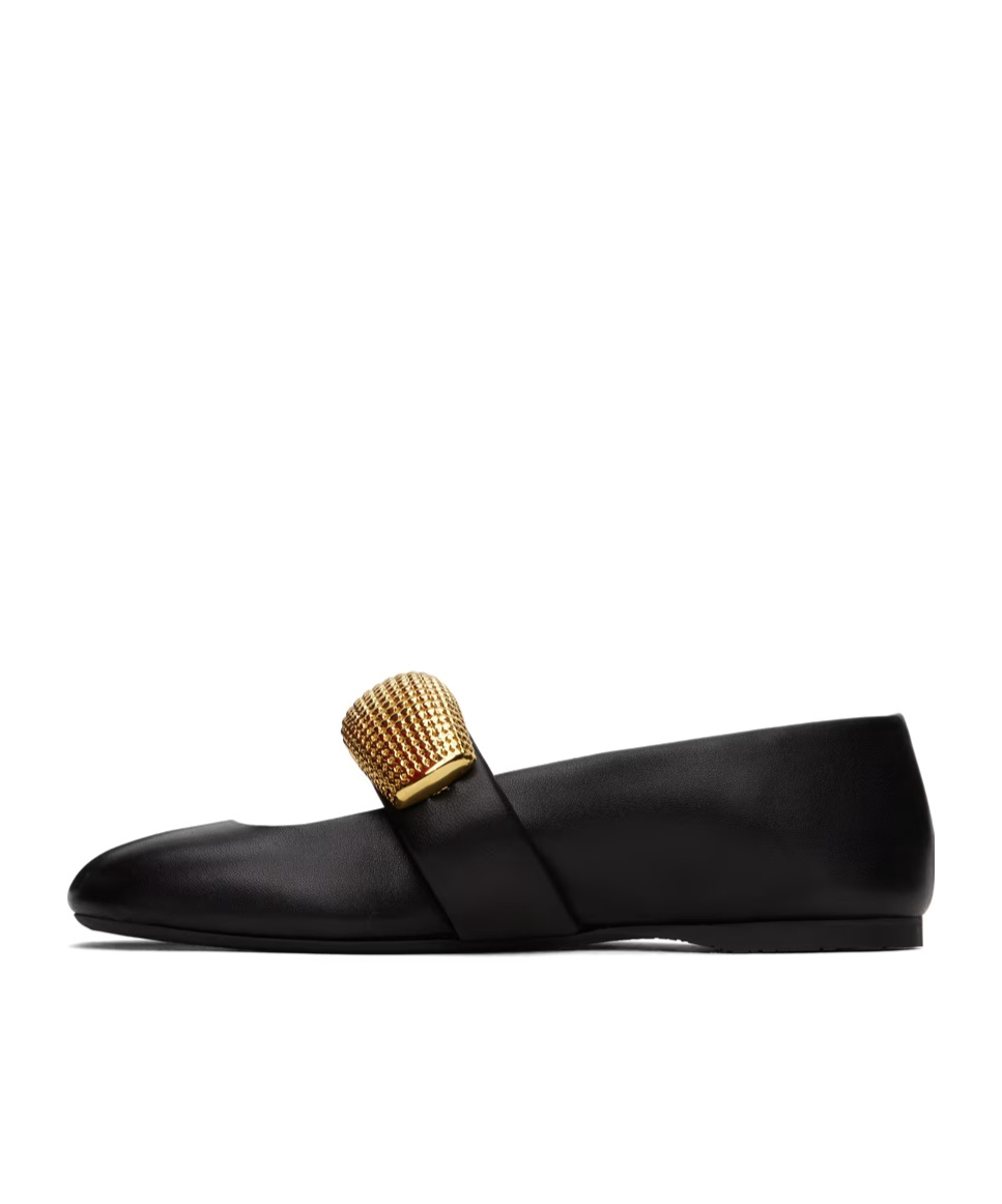 Jw Anderson Bubble Flat Ballet Shoes In Black