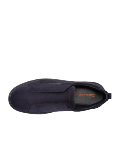 Santoni Suede Slip-on Sneaker In Black