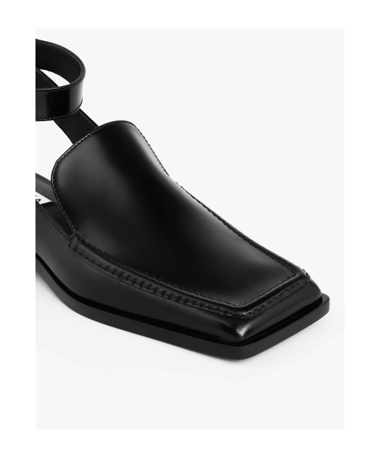 Alaïa Square Loafer Sandals In Calfskin In Black