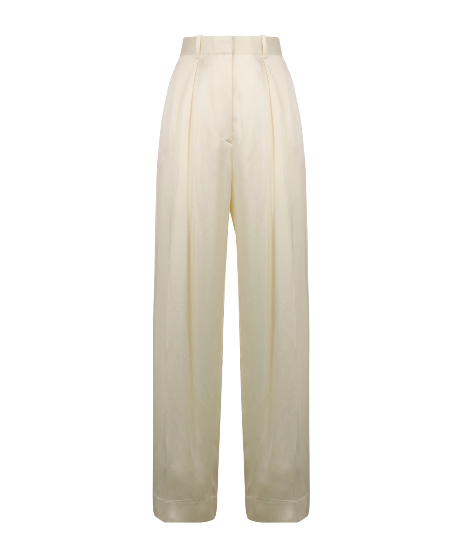 Victoria Beckham Wide-leg Pleated Pants In Neutral
